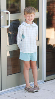 Edward Top w/ Tabs in Preston Plaid (#17) and Green Poly Cord (#62)