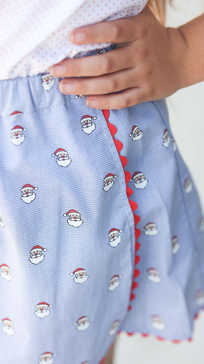Sophie Skort in Santa (#79) with Red Ric Rac (Trim S)