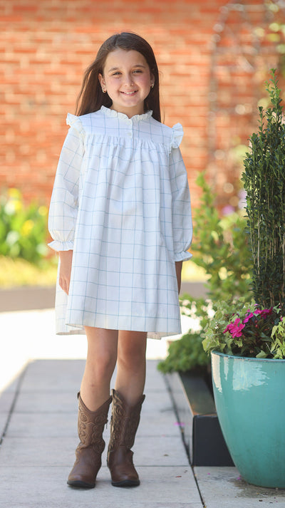 Alexandra Dress in Blue Picture Frame (#27), Lined