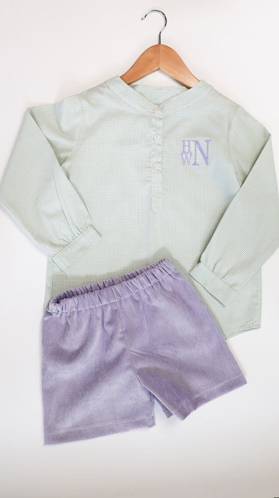Boy Plain Short in Lilac Poly Cord (#63)