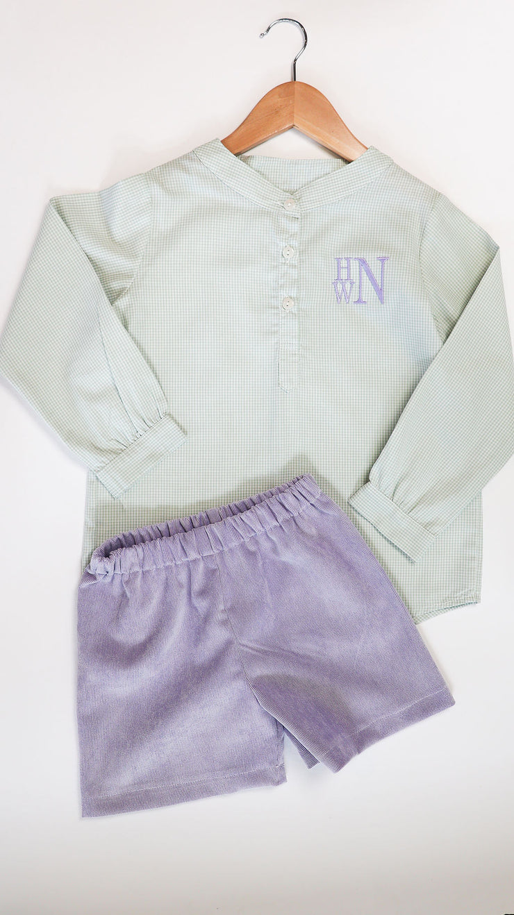 Boy Plain Short in Lilac Poly Cord (#63)