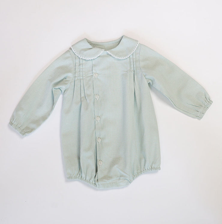 Vernon Bubble in Celery Gingham (#1) with White Edging (Trim E)