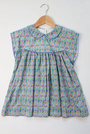 Lucy Top in Iona Flower Liberty (#48) with Cobalt Pique (#30)