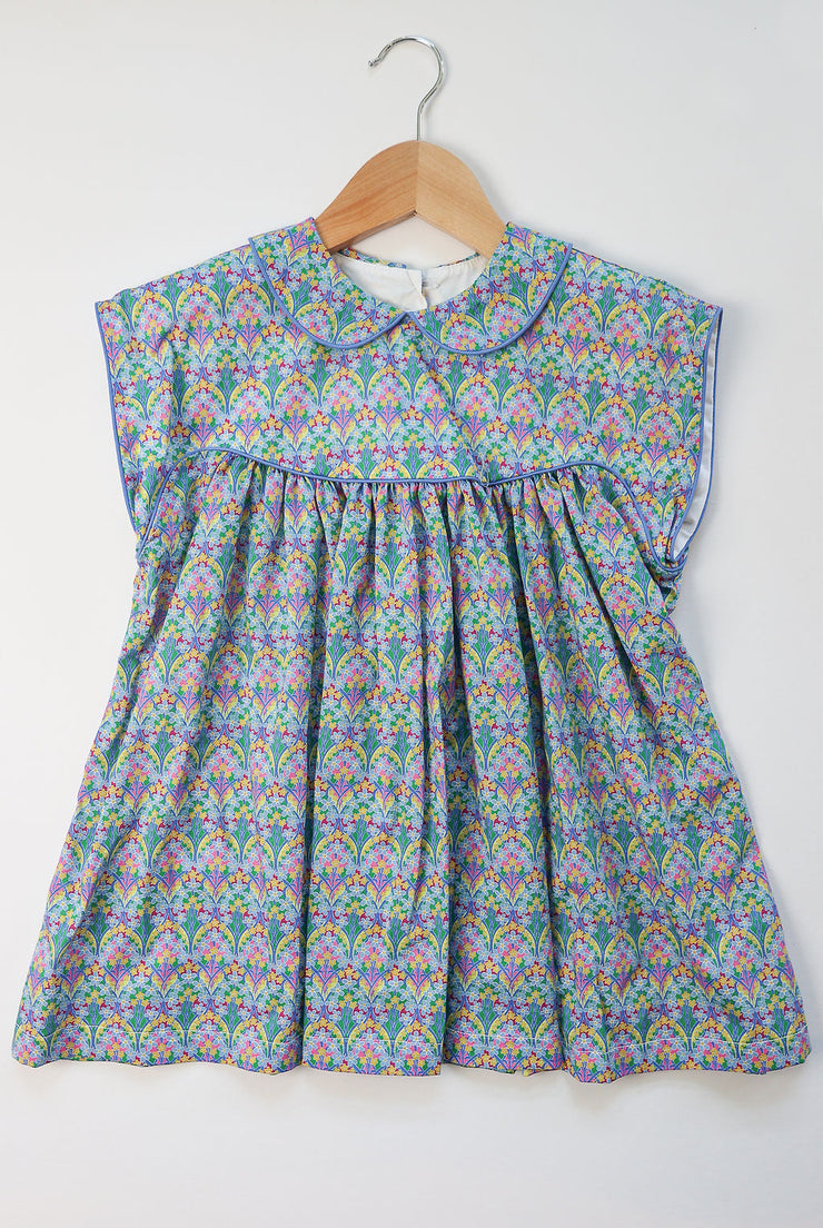 Lucy Top in Iona Flower Liberty (#48) with Cobalt Pique (#30)