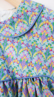 Lucy Top in Iona Flower Liberty (#48) with Cobalt Pique (#30)
