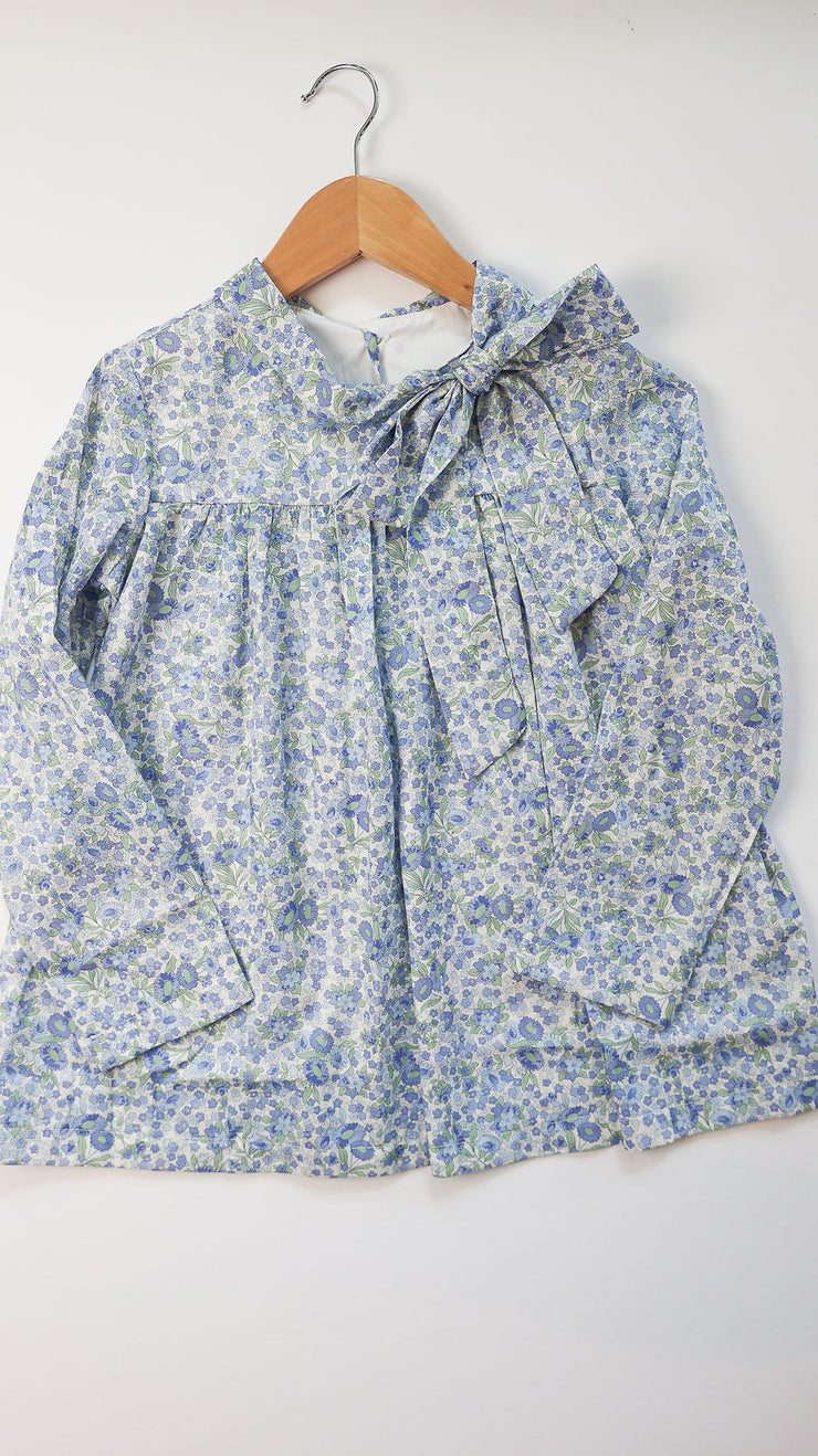 Olivia Top in Blue/Green Floral (#50)
