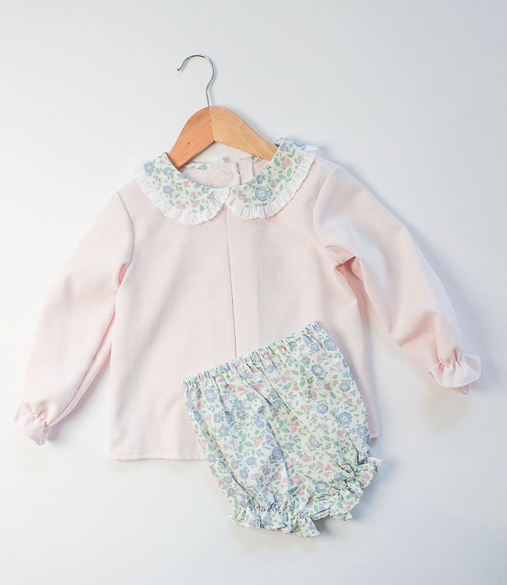 Girl Bloomer in Pink/Blue Floral (#52)