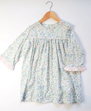 Jasmine Tunic in Pink/Blue Floral (#52) with Pink Poly Cord (#60)