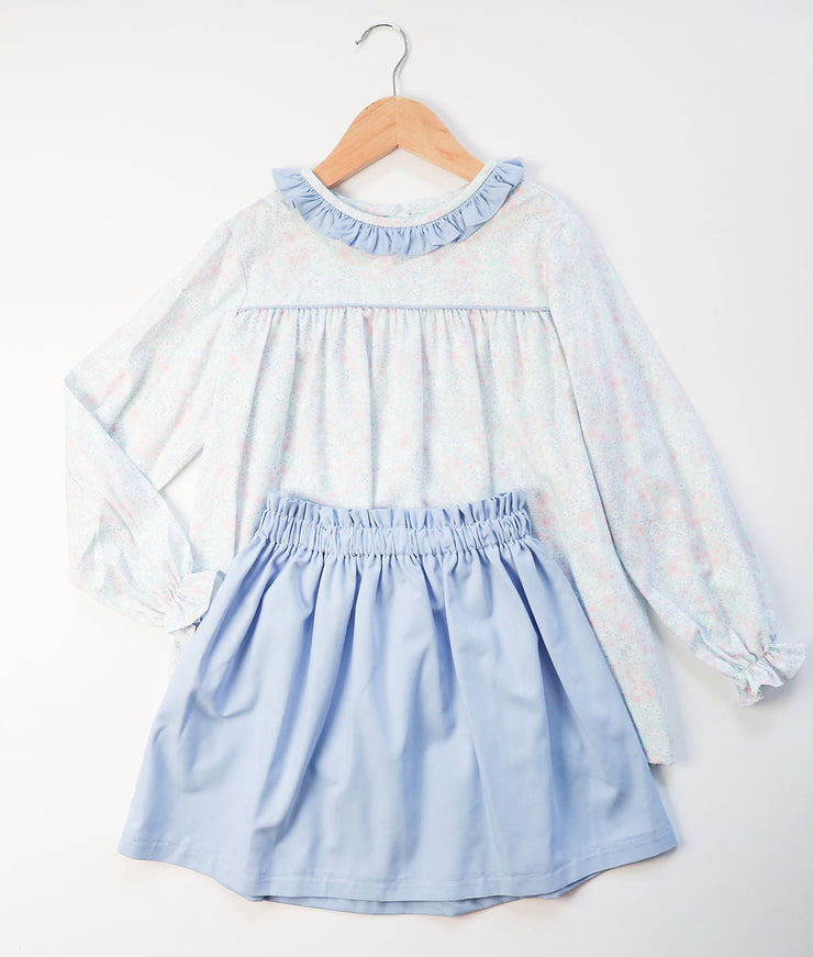 Annie Skirt in Medium Blue Twill (#34)