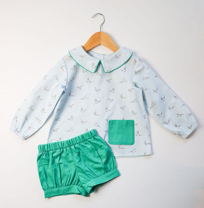 Banded Short in Aloe Broadcloth (#36)