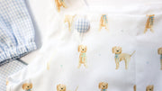 Mason Bubble in Golden Doodle (#71) with Blue Check Oxford (#5), Lined