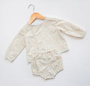Boy Diaper Top in Ducklings (#75) with Blue Superfine Twill (#38), Lined