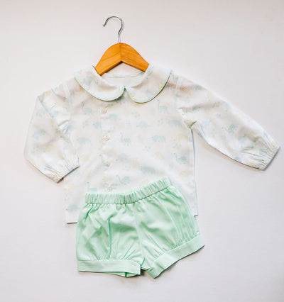Banded Short in Mint Pique (#28)