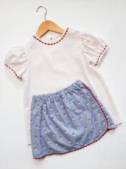 Sophie Skort in Santa (#79) with Red Ric Rac (Trim S)