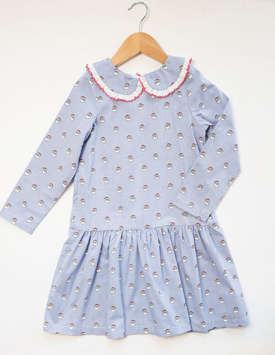 Becky Dress in Santa (#79) with Red Lace (Trim G)