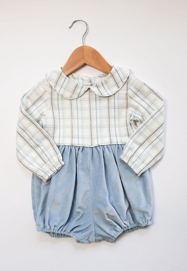 Raymond Bubble in Blue Velveteen (#59) with Preston Plaid (#17)