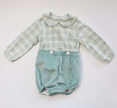 Luke Button On in Green Poly Cord (#62) with Green Plaid (#19)