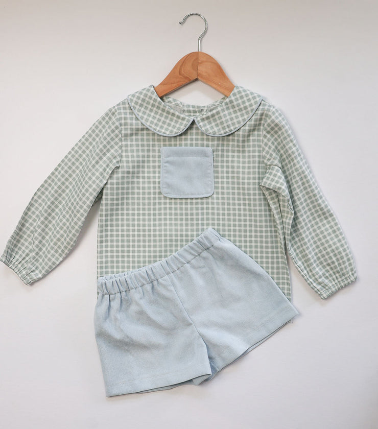 Shorty Short in Blue Poly Cord (#61)