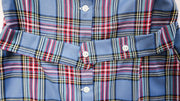 Jones Dress in Navy Tartan (#22) with Red Lace (Trim G)
