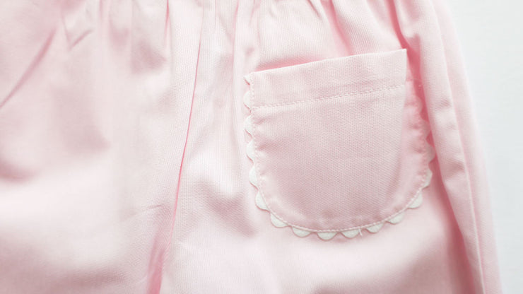 Chloe Pant in Pink Pique (#35) with White Ric Rac (Trim O)