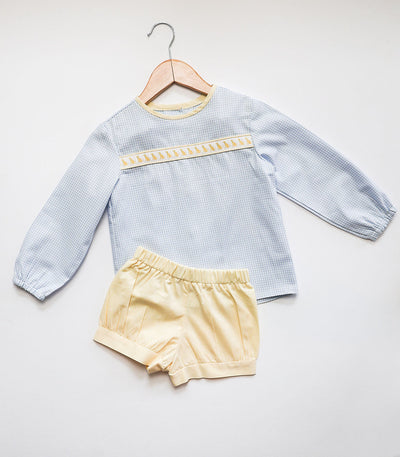 Banded Short in Yellow Chambray (#43)