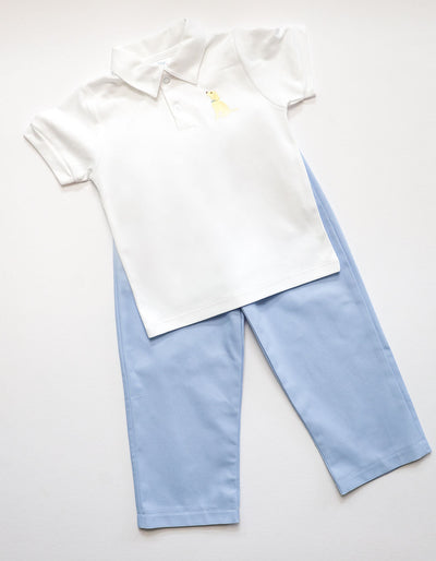 Boy Pima Polo w/ Puppy Mini