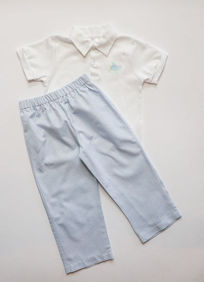 Boy Pima Polo w/ Airplane Mini