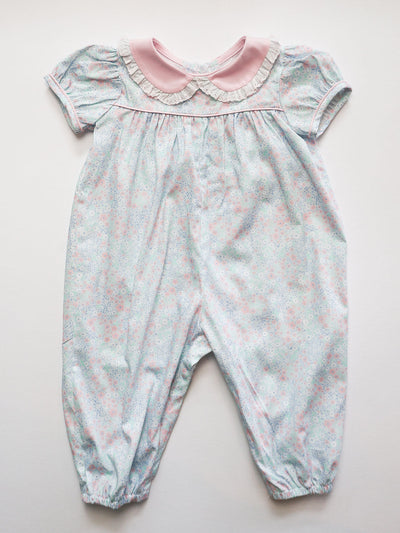 Jane Bubble in Mint Floral (#55) with Pink Pique (#35) and Pink Lace (Trim D)