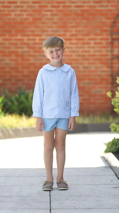 Cooper Top in Blue Check Oxford (#5)