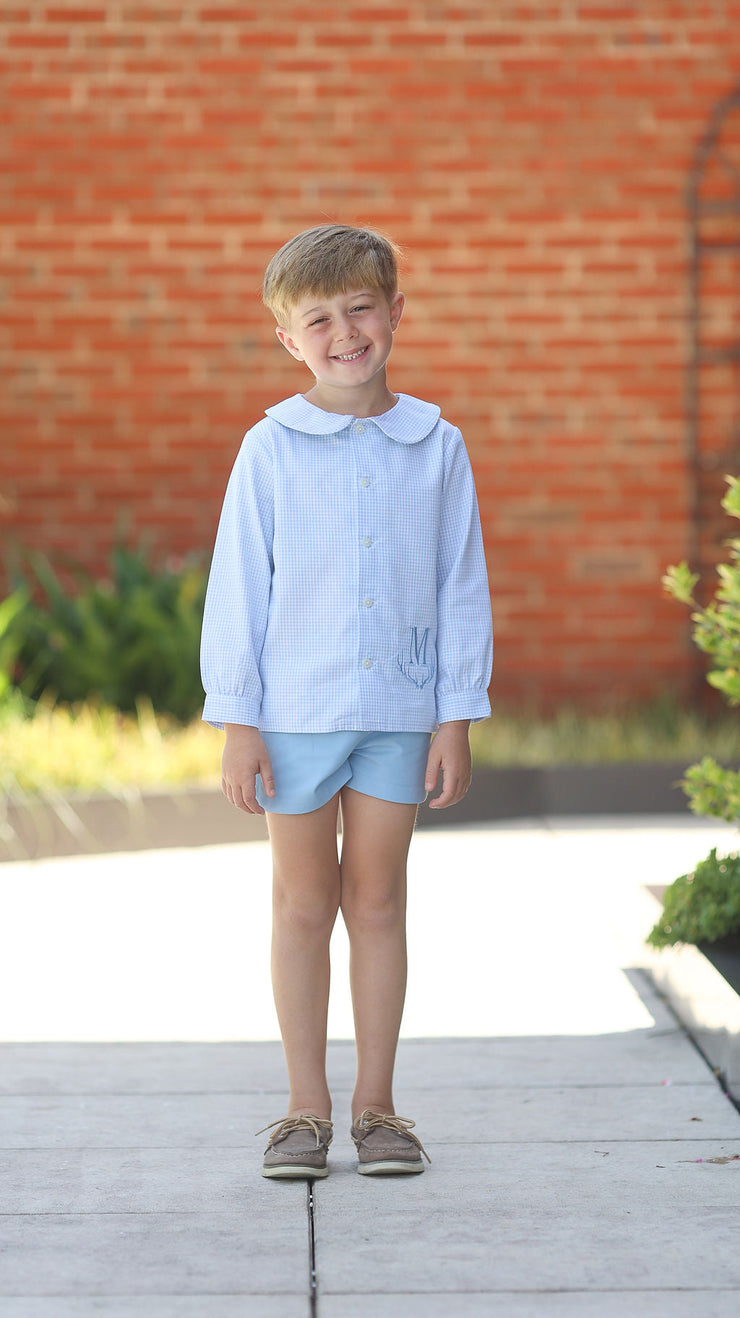 Cooper Top in Blue Check Oxford (#5)