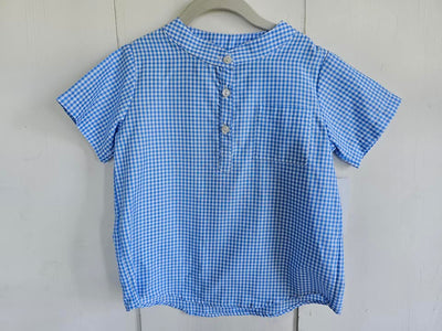 Liam Top in Blue Check, SIZE 5