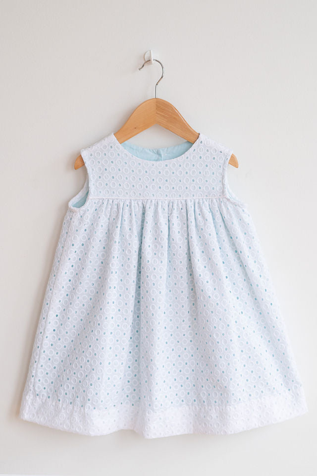 Sarah Dress in White Eyelet, SIZE 3T