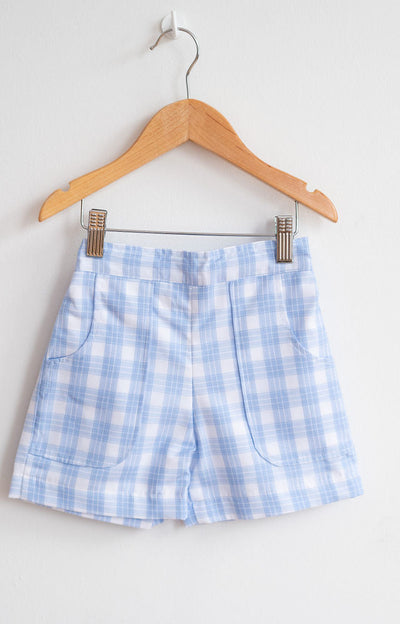 William Short in Sky Blue Plaid, LINED, SIZE 4T