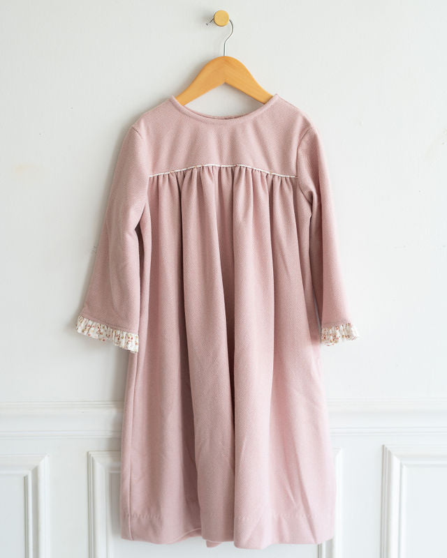 Jasmine Dress in Blush Herringbone, SIZE 10