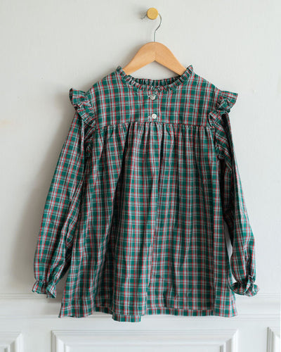 Alexandra Top in Holiday Plaid, SIZE 10