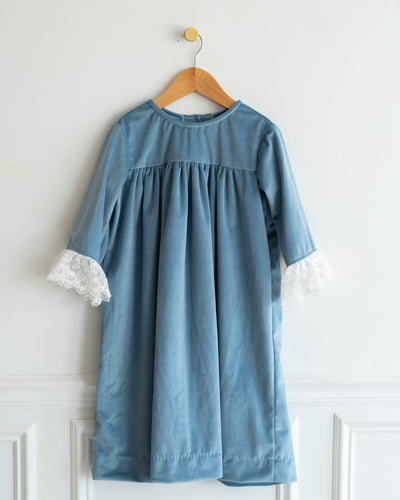 Belle Dress in Blue Velvet, SIZE 8