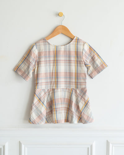 Peplum Top in Pretty Plaid, SIZE 7