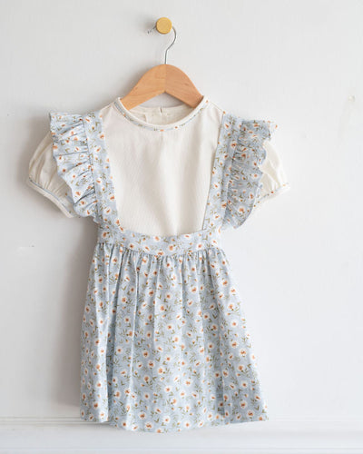 Suspender Skirt in Cotton Blooms, SIZE 4T