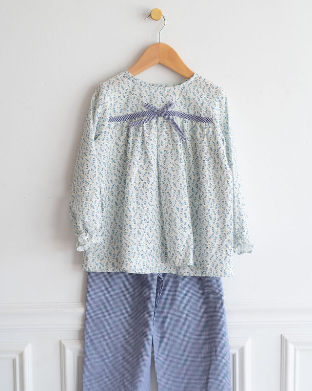 Chloe Pant in Navy Gingham, SIZE 4T