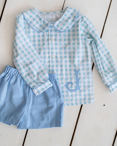 Cooper Top in Picnic Plaid, SIZE 4T **NO EMBROIDERY**