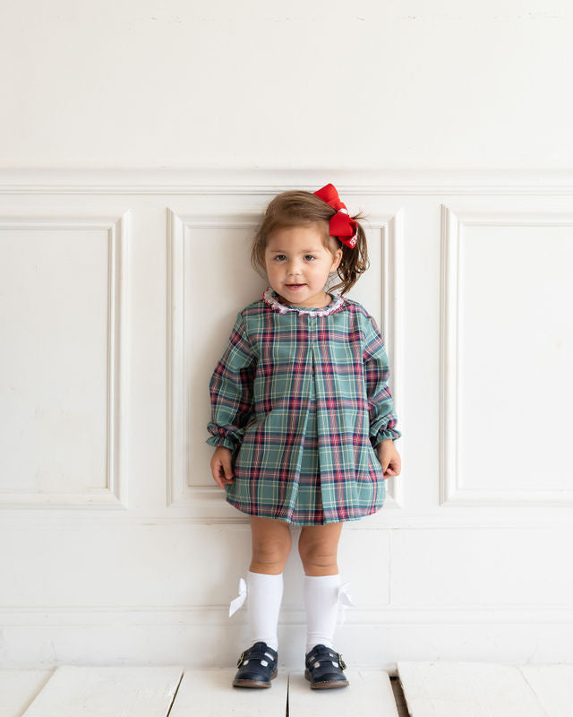 Zoe Top in Green Tartan, SIZE 4T