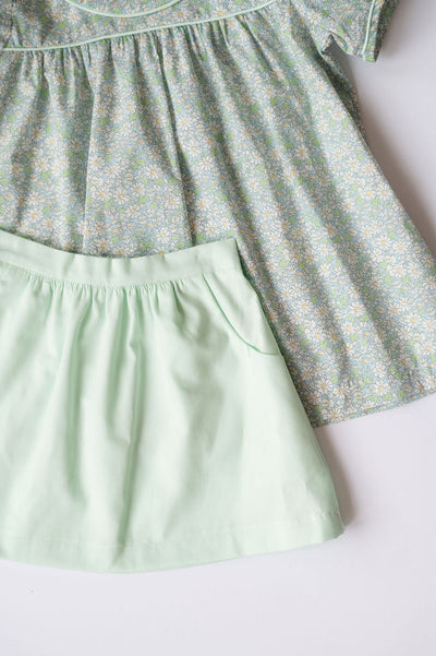 Eliza Skirt in Mint Pique, SIZE 5