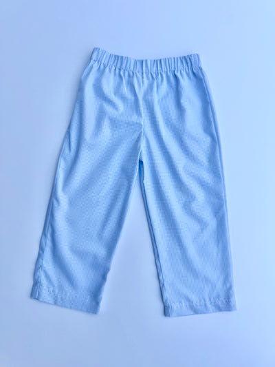 Boy Straight Pant in Blue Gingham (#6)