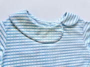 Ryan Top in Blue/Green Watercolor Plaid (#20) with Medium Blue Twill (#34)