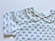 Tyler Top in Tractors (#72) with Blue Gingham (#6)
