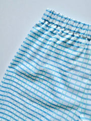 Boy Plain Short in Blue/Green Watercolor Plaid (#20)