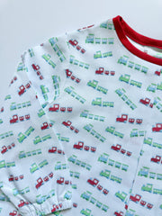 Smith Top in Trains (#73) with Red Pique (#37)