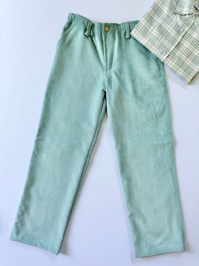 Rylan Pant in Green Poly Cord (#63)