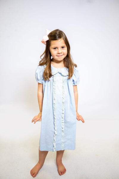 Virginia Dress in Blue Gingham, SIZE 6