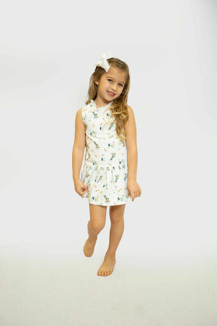 Drop Waist Dress in Giraffe, SIZE 4T